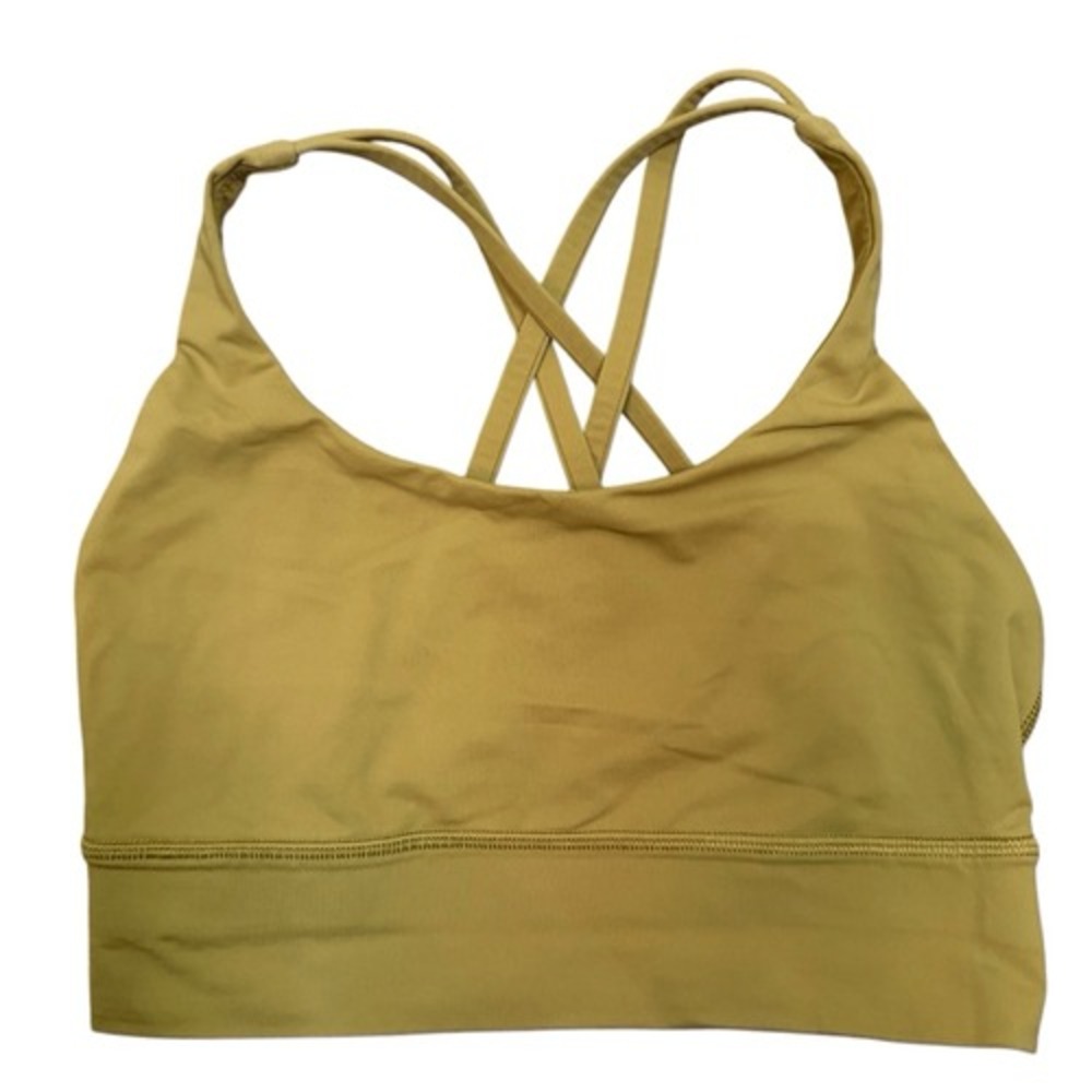 Lululemon Energy Longline Bra Army Green Size 6 Medium Support Activewear Yoga